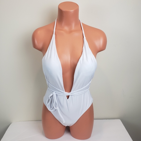 New Deep V Halter Monokini Swimsuit Size L - Picture 1 of 3